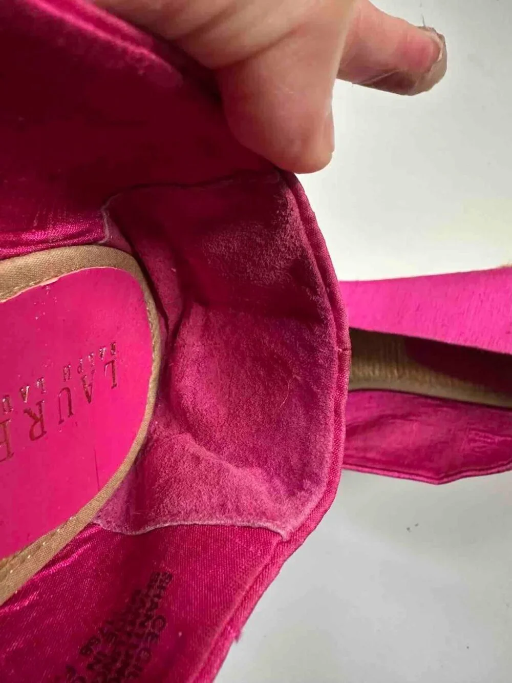 Unworn Ralph Lauren Espadrille Wedges Fuchsia HotPink 9B Satin Platform Sandals